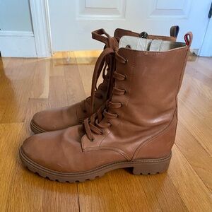 Boden Leather Lace-Up and Zippered Boots 42